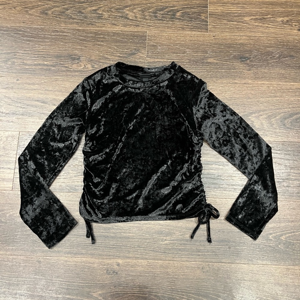 art class Girls 7/8 Black Velvet Top